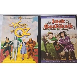 Wizard of Oz DVD + Jack and the Beanstalk DVD Abbott Costello Bundle
